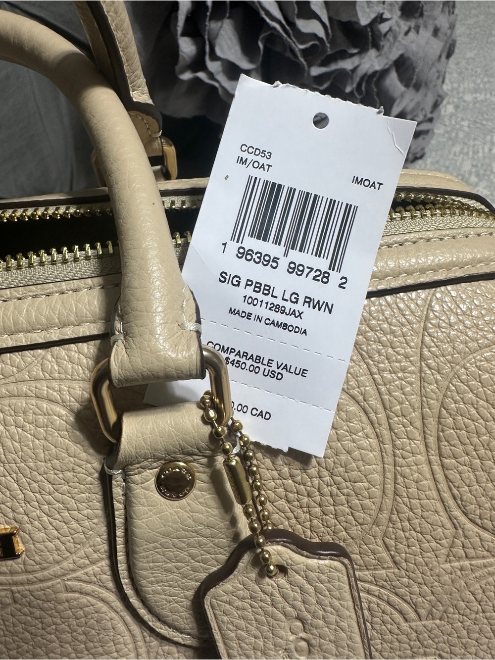 COACH Large Signature Leather Rowan - Picture 7 of 10
